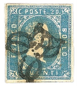 Antichi Stati Italiani - Sardegna - 1851 - 20 cent (2f)