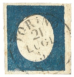 Antichi Stati Italiani - Sardegna - 1854 - 20 cent (8e varietà cat.13000)