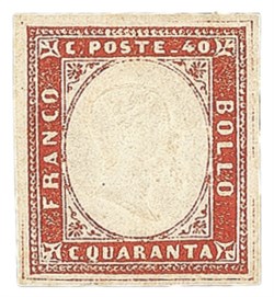 Antichi Stati Italiani - Sardegna - 1857 - 40 cent (16A cat.7000+)
