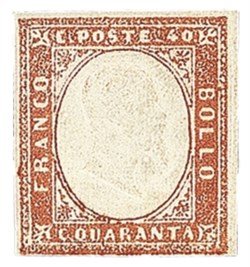 Antichi Stati Italiani - Sardegna - 1857 - 40 cent (16Ab)