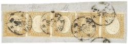 Antichi Stati Italiani - Sardegna - Striscia orizzontale di cinque 80 cent (17A)