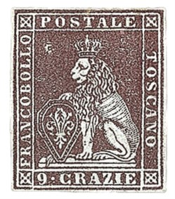 Antichi Stati Italiani - Toscana - 1851 - 9 crazie (9a cat.45000)