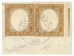 Prefilateliche - 1862 - Due esemplari del 10 cent (1 + 1 lf)