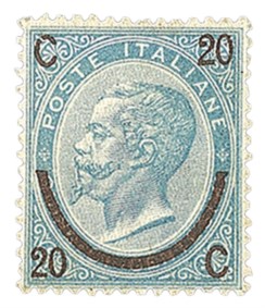 Prefilateliche - 1865 - 20 su 15 cent (23 cat.3250)