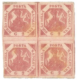 Antichi Stati Italiani - Napoli - 1858 - Quartina del 2 grana (7d)