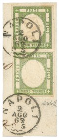 Antichi Stati Italiani - Napoli - Province Napoletane - 1861 - 1/2 tornese  + 1/2 tornese (17 + 17c)