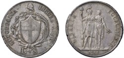 GENOVA - REPUBBLICA LIGURE (1798-1805) - 8 lire 1798, an. I