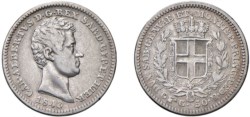 CARLO ALBERTO (1831-1849) - 50 centesimi 1843, Torino