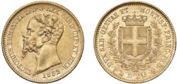 VITTORIO EMANUELE II, Re di Sardegna (1849-1861) - 20 lire 1852, Genova, senza sigla F