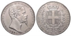 VITTORIO EMANUELE II, Re di Sardegna (1849-1861) - 5 lire 1861, Torino