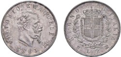 VITTORIO EMANUELE II (1861-1878) - 2 lire 1863, Napoli