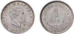 VITTORIO EMANUELE II (1861-1878) - 1 lira 1863, Valore, Milano