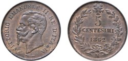 VITTORIO EMANUELE II (1861-1878) - 5 centesimi 1862, Napoli