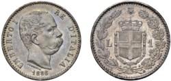 UMBERTO I (1878-1900) - 1 lira 1886