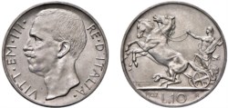 VITTORIO EMANUELE III (1900-1943) - 10 lire 1927 **