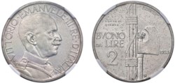 VITTORIO EMANUELE III (1900-1943) - Buono da 2 lire 1923, prova di stampa