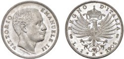 VITTORIO EMANUELE III (1900-1943) - 1 lira 1905