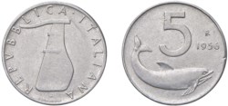 REPUBBLICA ITALIANA (1946-) - 5 lire 1956