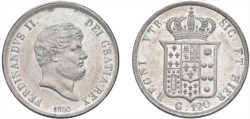 NAPOLI - FERDINANDO II (1839-1859) - Piastra da 120 grana 1853