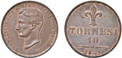 NAPOLI - FRANCESCO II (1859-1860) - 10 tornesi 1859