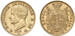 MILANO - NAPOLEONE I, Re d'Italia (1805-1814) - 40 lire 1813, puntali aguzzi