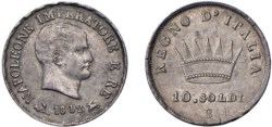 NAPOLEONE I, Re d'Italia (1805-1814) - 10 soldi 1813, Bologna