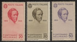 Regno - Vittorio Emanuele III - 1935 - Serie completa di posta ordinaria del I centenario Belliniano (Sassone 388/393)