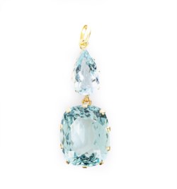 18kt yellow gold and aquamarine pendant