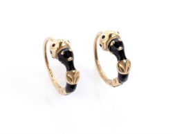 18kt yellow gold and enamel earrings