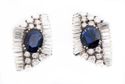 18kt white gold sapphire and diamond earrings