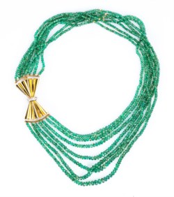 18kt yellow gold and emeralds necklace