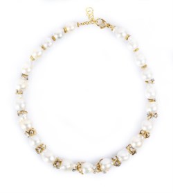 18kt two tone gold and pearls necklace