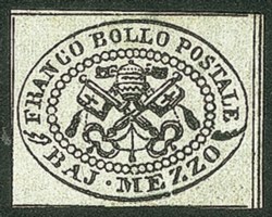 Antichi Stati Italiani - Stato pontificio - 1852 - 1/2 baj (1)