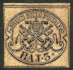 Antichi Stati Italiani - Stato pontificio - 1852 - 3 baj (4b)