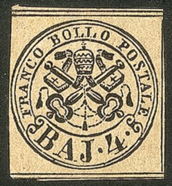 Antichi Stati Italiani - Stato pontificio - 1852 - 4 baj (5)