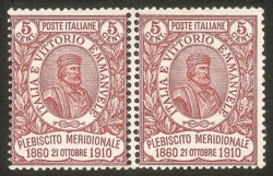 Regno - Coppia del 5 cent Garibaldi (89d)