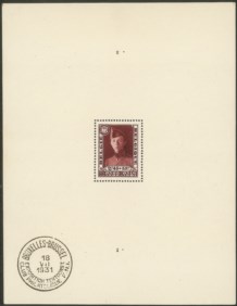 BELGIO - 1931 - Foglietto Esposizione Filatelica dell'Associazione Invalidi di Guerra (BF3)