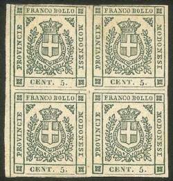 Antichi Stati Italiani - Modena - 1859 - Quartina del 5 cent (12 cat.11000)