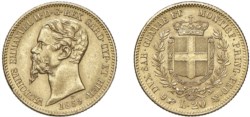 VITTORIO EMANUELE II, Re di Sardegna (1848-1861) - 20 lire 1859, Torino.