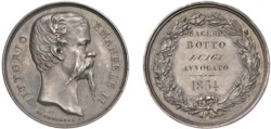 VITTORIO EMANUELE II, Re di Sardegna (1849-1861) - Medaglia premio.