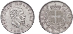 VITTORIO EMANUELE II, Re d'Italia (1861-1878) - 2 lire 1863, Napoli.