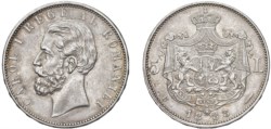 ROMANIA - CAROL I (1881-1914) - 5 Lei 1883.