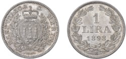 SAN MARINO - Vecchia monetazione (1864-1938) - 1 lira 1898, Roma.