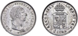 MILANO - FRANCESCO I (1815-1835) - 1/4 di lira austriaca, 1822.