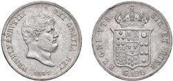 NAPOLI - FERDINANDO II (1830-1859) - Piastra da 120 grana, 1857, VI tipo.