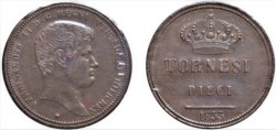 NAPOLI - FERDINANDO II (1830-1859) - 10 tornesi 1833.